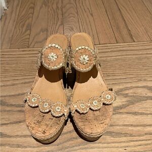 Jack Rogers Elegant Tan Woven Sandals